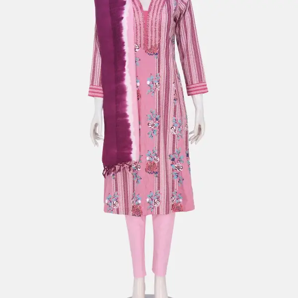 Watermelon Pink Kantha Odyssey Theme Shalwar Kameez