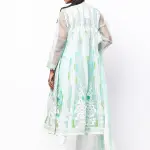 Cyan Embroidered Panama Heritage Theme Muslin Shalwar Kameez