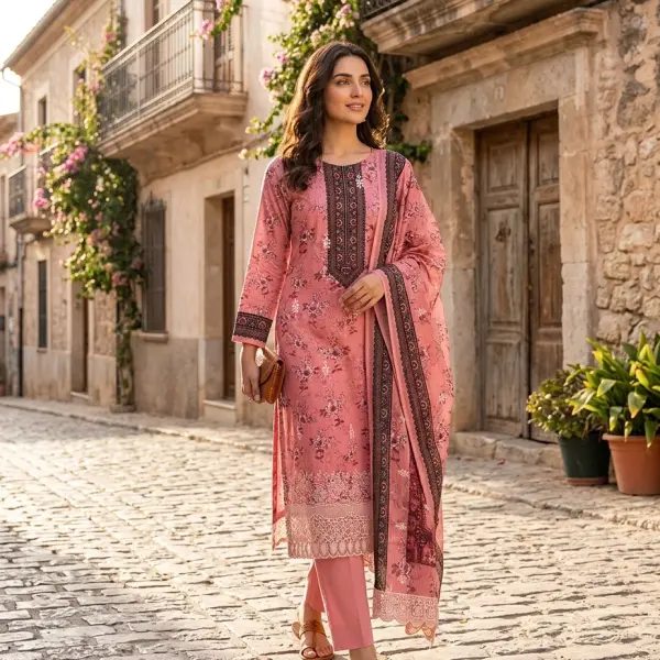 Laser Cut digital Printed Salwar Kameez Dress