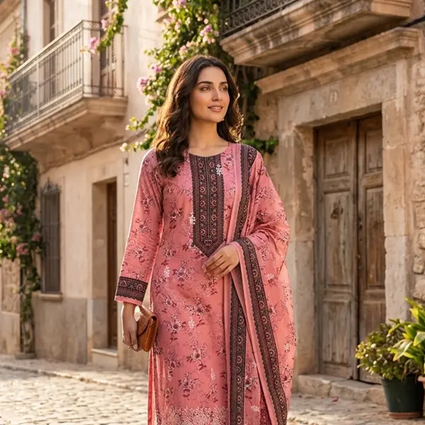 Laser Cut digital Printed Salwar Kameez Dress