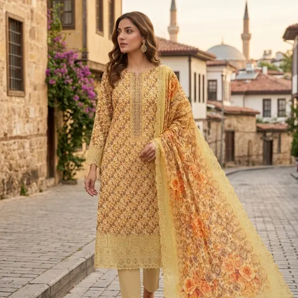 Marshaal Digital Print With Heavy Embroidery