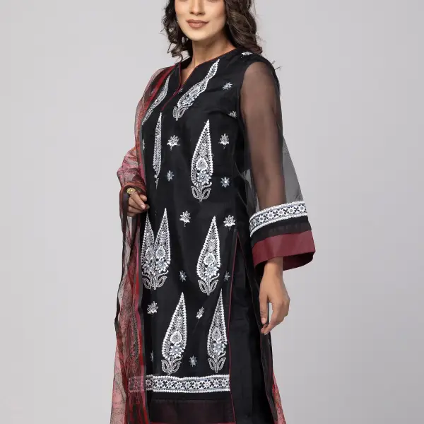 Black Kantha Odyssey Theme Shalwar Kameez